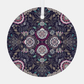Paisley Blumenmuster, quadratisches Taschendesign. Ornament Aus Glas (Rückseite)