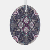 Paisley Blumenmuster, quadratisches Taschendesign. Ornament Aus Glas (Vorderseite Rechts)