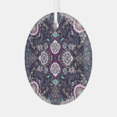 Paisley Blumenmuster, quadratisches Taschendesign. Ornament Aus Glas (Vorderseite links)