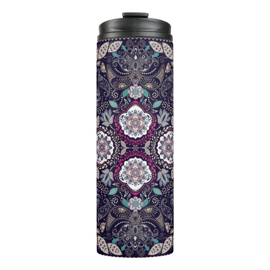 Paisley-Blumenmuster Thermosbecher (Vorderseite)