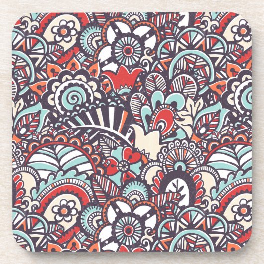 Paisley-Blumenmuster Untersetzer (Vorderseite)