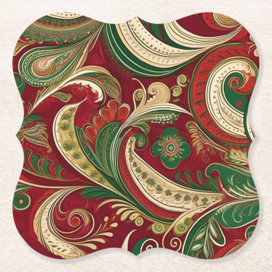 Paisley-Bordeaux-Unterlage Untersetzer (Vorderseite)