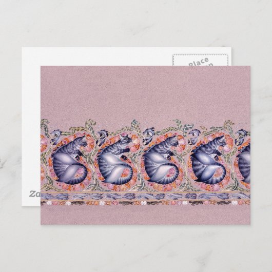 Paisley Border Postkarte (Vorne/Hinten)