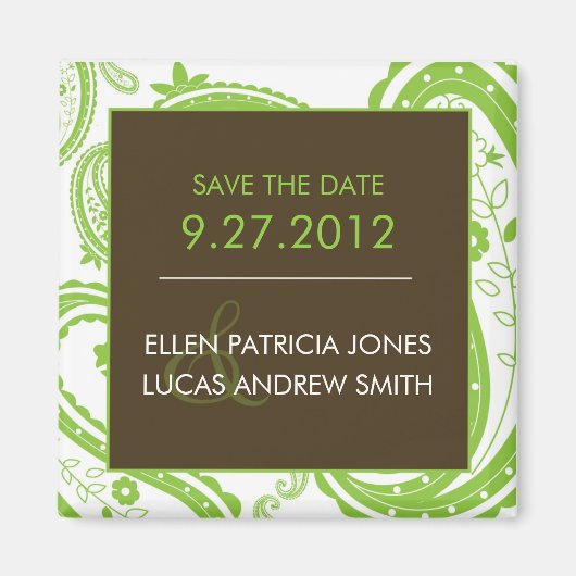 Paisley Border - Save the Date Magnet (Vorne)