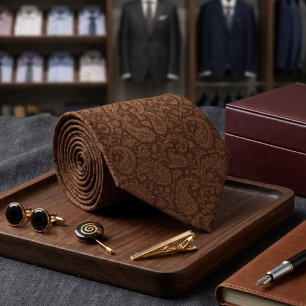 Paisley-Braun-Textur Krawatte