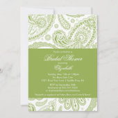 Paisley Bridal Dusche Einladung Chartreuse Green (Vorderseite)