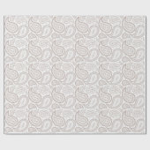 Paisley Brown auf weißem Packpapier (Flach)