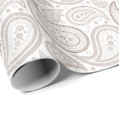 Paisley Brown auf weißem Packpapier (Rolleneckpunkt)