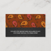 Paisley Brown Pattern Terminkarte (Rückseite)