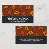 Paisley Brown Pattern Terminkarte (Vorne/Hinten)