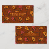 Paisley Brown Pattern Visitenkarte (Vorne/Hinten)