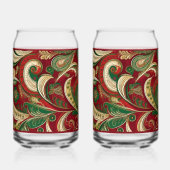 Paisley-Burgunder-Soda-Glas Dosenglas (Links)