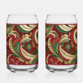 Paisley-Burgunder-Soda-Glas Dosenglas (Rückseite)