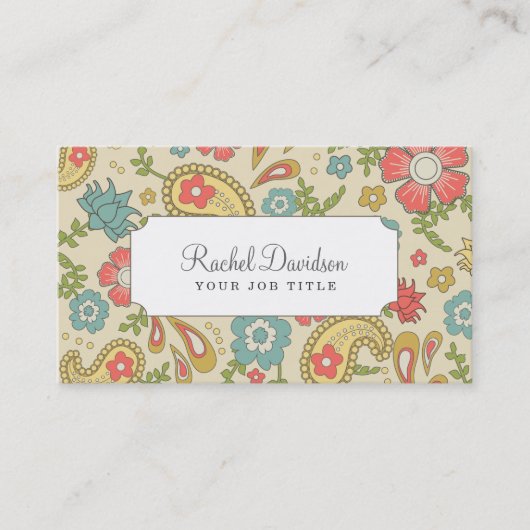 Paisley Business Cards Visitenkarte (Vorderseite)