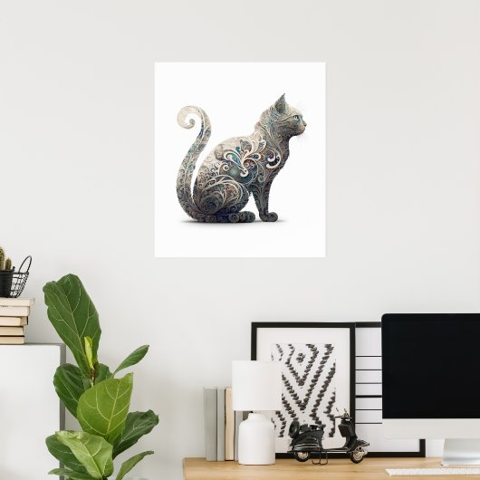 Paisley Cat Poster (Heimbüro)
