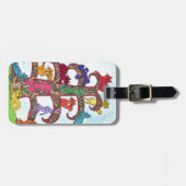 Paisley Cat Tree of Life Gepäckanhänger (Vorderseite horizontal)