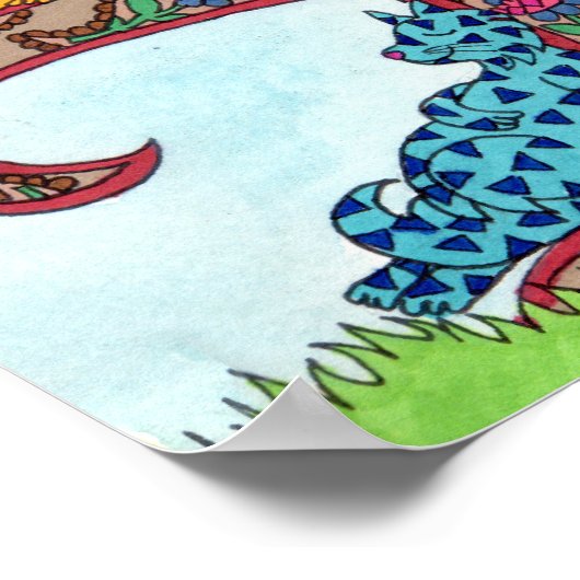 Paisley Cat Tree of Life Poster (Ecke)