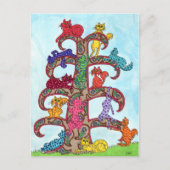 Paisley Cat Tree of Life Postkarte (Vorderseite)