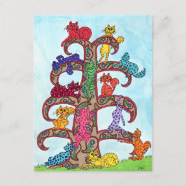 Paisley Cat Tree of Life Postkarte