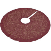 Paisley Christmas Wreath Burgundy & Cream Polyester Weihnachtsbaumdecke (Schrägansicht)