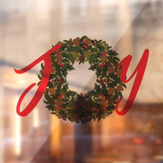 Paisley Christmas Wreath JOY Christmas Fensteraufkleber (Blatt 2)