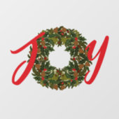 Paisley Christmas Wreath JOY Christmas Fensteraufkleber (Blatt)