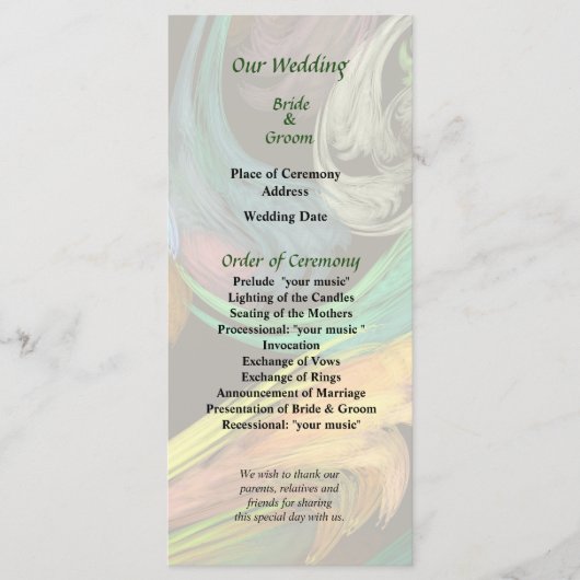 Paisley Closeup Wedding Program Programm (Vorderseite)