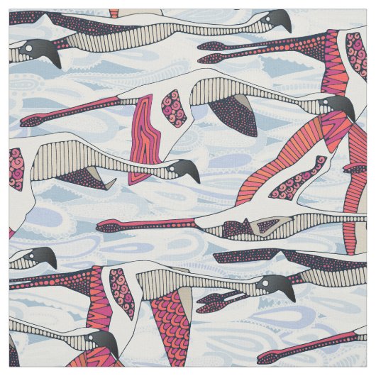 Paisley Cloud Flamingo Stoff (Muster)