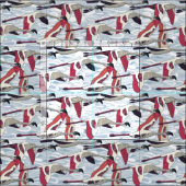 Paisley Cloud Flamingo Stoff (Kachel)