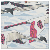 Paisley Cloud Flamingo Stoff (Nahaufnahme)