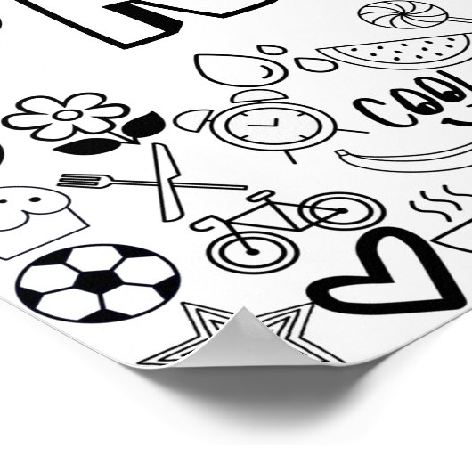 'PAISLEY' Color-it-Yourself-Kontur-Design Poster (Ecke)