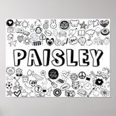 'PAISLEY' Color-it-Yourself-Kontur-Design Poster (Vorne)