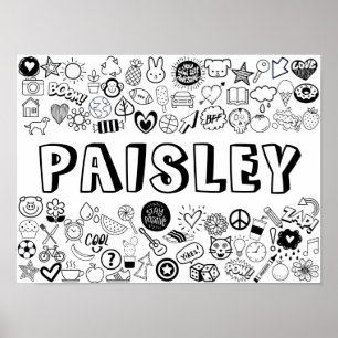 'PAISLEY' Color-it-Yourself-Kontur-Design Poster