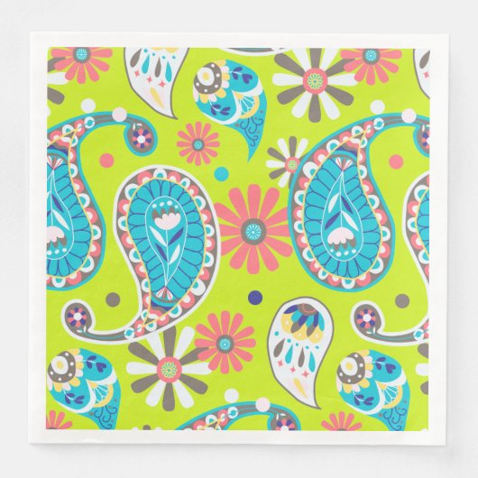 Paisley Colorful Paper Napkin Serviette (Vorderseite)