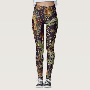 Paisley Colorful Textile: Ethnisches Vintages Desi Leggings