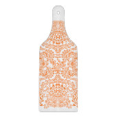 Paisley Coral Orange Love Bird Pattern Schneidebrett (Vorderseite)