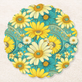 Paisley-Daisy-Getränkeuntersetzer Untersetzer