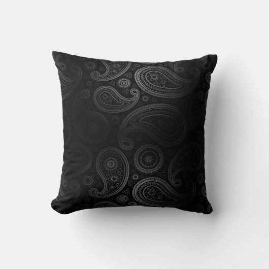 Paisley Deluxe| Schwarzkohle Kissen (Vorderseite)