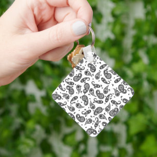 Paisley Design Anpassen von Farbhintergrund und Te Schlüsselanhänger