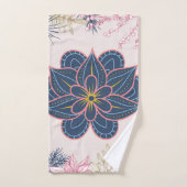 Paisley Design, Blue und Lila Graphic Art Badhandtuch Set (Handtuch)