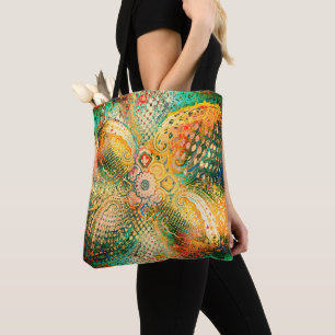 Paisley-Design in lebendigen Gelb- und Grüntönen Tasche