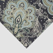 Paisley Design in Shades of Blue & Green Seidenpapier (Ausschnitt)