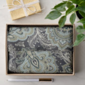 Paisley Design in Shades of Blue & Green Seidenpapier (Geschenk)