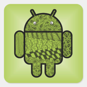 Paisley Doodle-Zeichen für Android™ Quadratischer Aufkleber