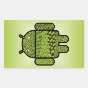 Paisley Doodle-Zeichen für Android™ Rechteckiger Aufkleber