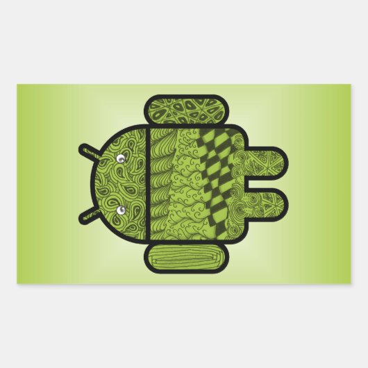 Paisley Doodle-Zeichen für Android™ Rechteckiger Aufkleber (Vorderseite)