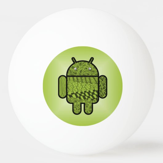 Paisley Doodle-Zeichen für Android™ Tischtennisball (Vorderseite)