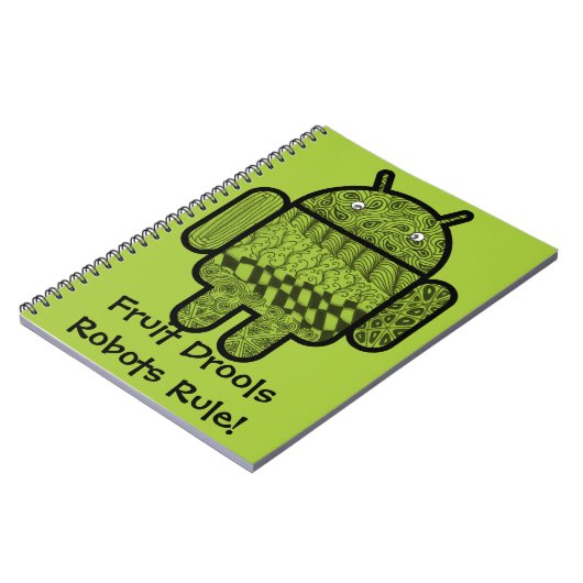 Paisley Doodle-Zeichen für den Android™-Roboter Notizblock (Linke Seite)
