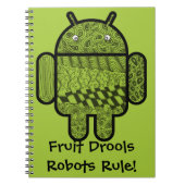 Paisley Doodle-Zeichen für den Android™-Roboter Notizblock (Vorderseite)