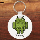 Paisley Doodle-Zeichen für den Android™-Roboter Schlüsselanhänger (Vorderseite)
